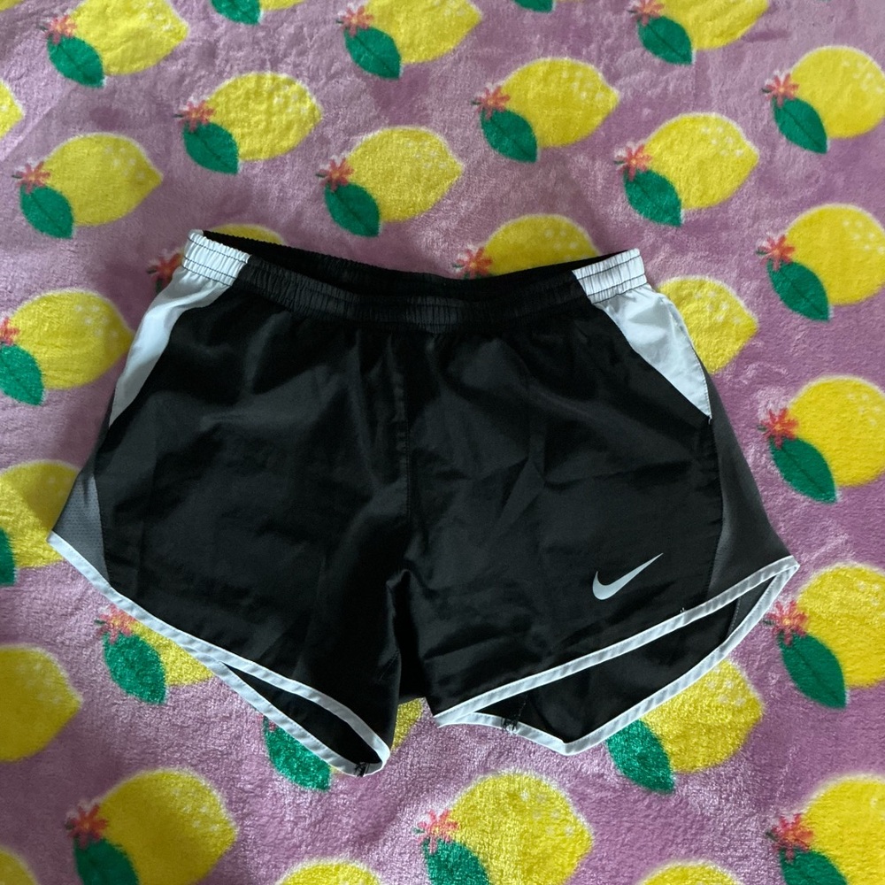 Nike Women's Black and White Athletic Shorts